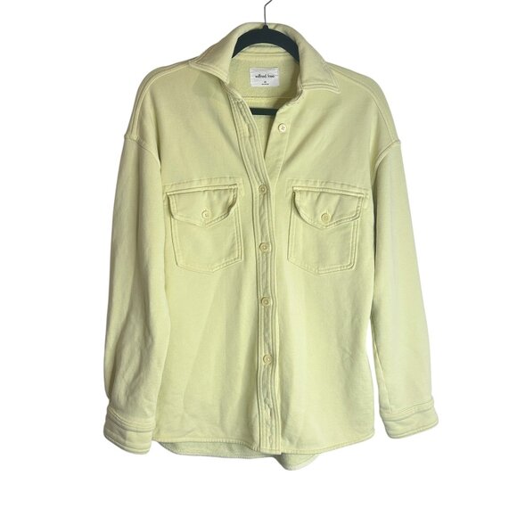 Wilfred Free Oversized Jersey Shacket Women’s‎ 2XS | Yellow Lime Button Up Shirt - Picture 1 of 4